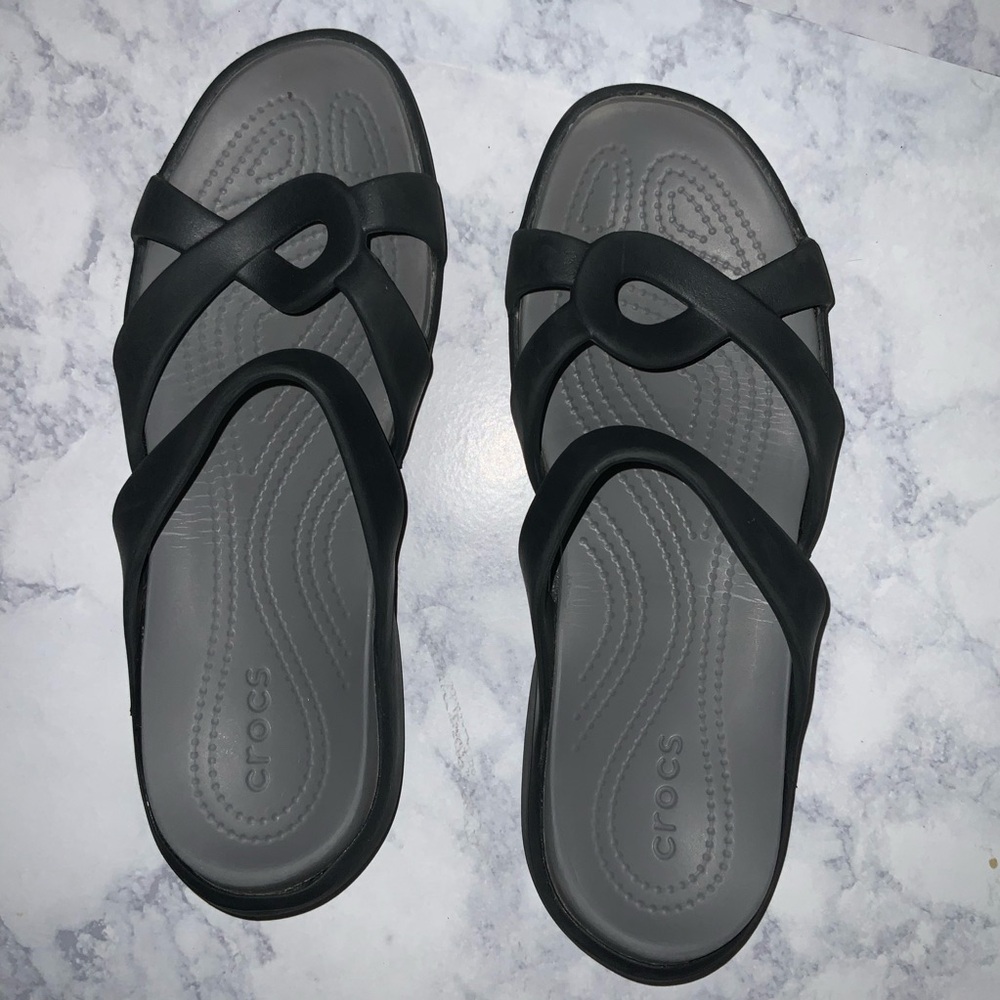 Black CROCS slip on Meleen Twist design Size 8 Women